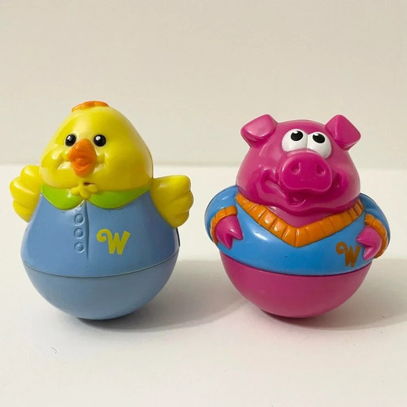 2003 Hasbro Playskool Lot of  5 Weebles Wobble Figures and 1 Roll A Round Ball - Picture 2 of 13